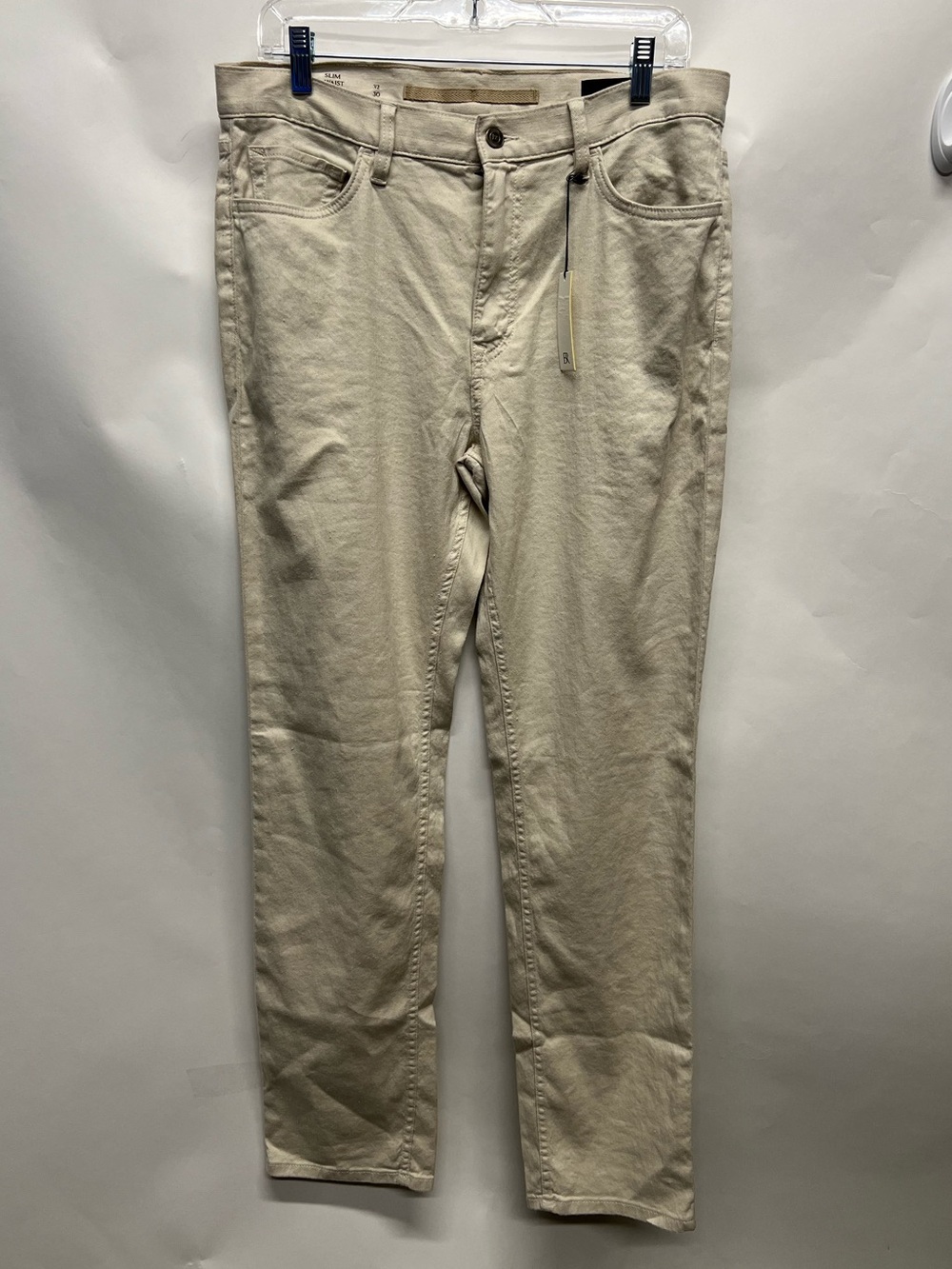 Banana Republic Men’s Traveler Slim Fit Cream Linen Cotton 5-Pocket Pants 32x30